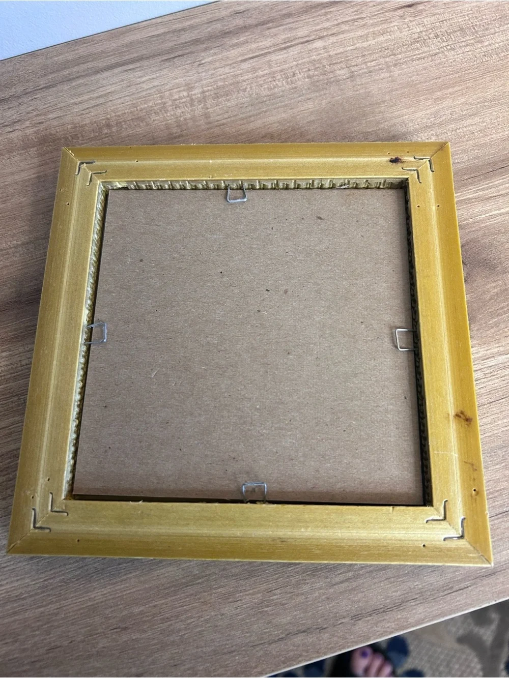 Square Gold Wall Mirror with Pastel Floral Frame